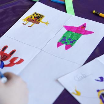 Up close shot of children's illustrations